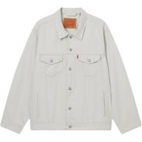 Levis Loose Fit Solid Color Simple Casual Polo Collar Long Sleeve Work Jacket Men Jackets Gray White A5782-0066 XL