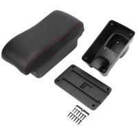 Car Console Armrest Box Large Capacity Smooth Touch Black Surface Red Line Replacement For Suzuki Swift 2005‑2021