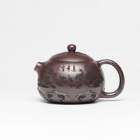 300ml Creative Yixing Purple Clay Teapots Handmade Engraved Fish Pot Raw Ore Antique Red Mud Kettle Zisha Tea Set Tableware Gift