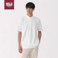 MUJI Men's Cooling Tenjiku Knit Short-Sleeve Polo Shirt XL balta
