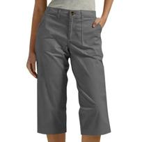 Women Cropped Pants with Pockets High Waisted Straight Leg Cargo Pants Loose Fit Knee-length Pants Summer Hiking Travel Pants S tamsiai pilka spalva