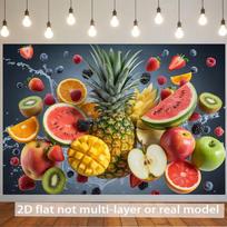 2D Tropical Fruit Backdrop, Summer Party & Food Photography Background 47.2x31.5inch/120*80cm
