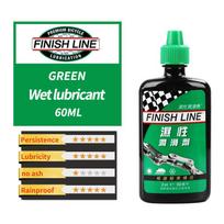 FinishLine Bike Chain Lubricant Ceramic Wax Lubricant Wet Lubricant Chain Fork Flywheel Gear 60/120ml 1Pce MTB Road Chain Lube Green 60ml