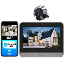 Smart 3MP Mini Digital Peephole Door Eye Camera Wireless WiFi 940nm Infrared IR PIR Motion Detection Digital Viewer iCam365 APP Door Camera