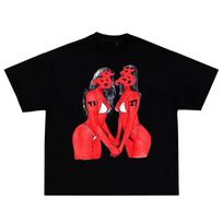 Selling Summer cotton men's Retro shirt sexy babe short sleeve oversized Women's Short Sleeved T-shirt Y2K Top S