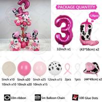 126pcs Cowboy Boots Hat Balloon Rose Red Number Birthday Balloon Set Western World Themed Party Decoration Festival Supplies other