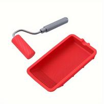 Silicone Glue Roller with Tray 1-7/8  Silicone Roller Aluminum Handle Arts Crafts Woodworking Glue Up Projects Easy to Clean