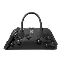 MICHAEL KORS Petra floral decoration silver metal hardware PU handbag small women's black juoda