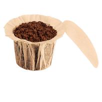 50 Pack Disposable K Cup Coffee Filters with Lids Compatible with Single Serve Brewing Machines Paper Filter Pods for Home and Office Use geltona