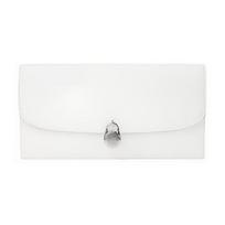 MICHAEL KORS Hamilton Silver Hardware Leather Wallet Large Unisex Couple Style Light White sidabras