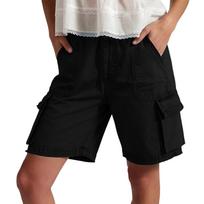 Women’s Relaxed Fit Cargo Shorts with Multiple Pockets and Elastic Waistband for Everyday Outdoor Activities L juoda