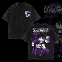Manga Jujutsu Kaisen T Shirt Fushiguro Megumi Anime Tshirt Gothic Y2k Vintage Washed T-shirt Men's Clothing Cotton Tops S