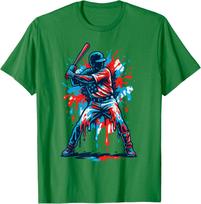 American Baseball Drip Patriotic For Ball And Bat Unisex T-Shirt S įvairiaspalvis