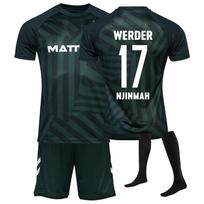 Adult Children Three Piece Soccer Uniform Set Short Sleeve Jersey Shorts and Socks Lightweight Breathable Athletic Wear for Football Training Matches S