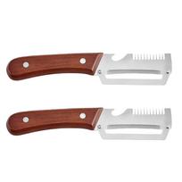 2 Pack Stainless Steel Vegetable Peelers with Thickened Wooden Handle Multipurpose Kitchen Peeling Tool for Fruits and Vegetables Durable Design One Size