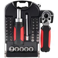 40/45pc Ratchet Socket Wrench Set With Screwdriver Bits,Extension Rods And Adjustable Wrench For Auto Repair And Home Maintenant