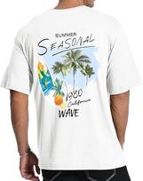 Mens Graphic T-Shirts Short Sleeve Surf Print Summer Top Crewneck Cotton Casual WAVERIDER Tees for Men S įvairiaspalvis
