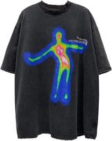 Aelfric Eden Vyriški Oversized Marškinėliai Su Iškraipyto Portreto Spaudiniu, Apvalia Kaklo Linija, Medvilniniai Viršutiniai Drabužiai, Streetwear Atsitiktiniai Marškiniai S įvairiaspalvis