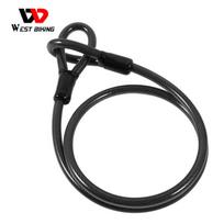 WEST BIKING Anti-Theft Secure Bike Lock Steel MTB Road Bicycle Cable U Lock With 2 Keys Motorcycle Scooter Cycling Accessories Black Cable