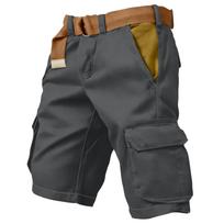 Men's Work Cargo Shorts with Multiple Pockets Relaxed Fit Durable Cotton Fabric Adjustable Waistband Design M juoda
