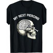 European Sizes My Next Piercing Lobotomy Meme Funny Skeleton Skull Brain Men'S Summer Casual T-Shirt S įvairiaspalvis