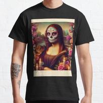BEST SELLING Mona Lisa Santa Muerte Style Classic T-Shirt S įvairiaspalvis