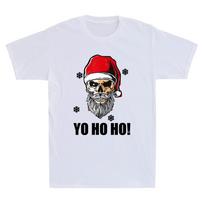 Santa Pirate Funny Christmas Jolly Roger Flag Skull Beard Vintage Men's T-Shirt S įvairiaspalvis