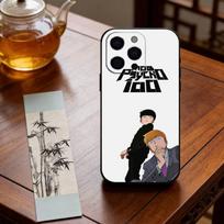 Anime M-Mob Psycho 100 Phone Case For iPhone 17,16,15,14,13,12,11 Plus,Pro Max,XS,Soft Silicone Black Cover iPhone16se4