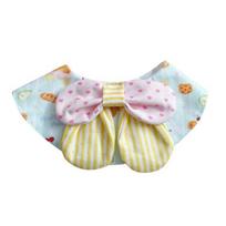 Bear Print Pet Bib Adjustable Snap Button Cute Cat Bandana Bib Sweet Striped Dog Bib for Small Medium Dogs Cats M geltona