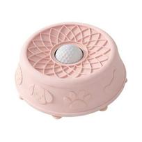 Pet Lick Bowl for Liquid Treat Slow Feeder Dog Bowl with Rolling Ball Silicone Anti-Slip Dog Lick Bowl Pup Licking Toy for Thick Food Dogs Cats rožinė