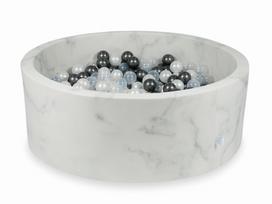 Suchy Basen 110X40 Marmur Z Piłeczkami 500Szt: Metaliczny Grafit, Perłowe, Przezroczyste 110x40