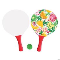 Raquettes de plage - MARBUENO - Set bois (raquette + ballon) - 38 x 24 x 0,6 cm - Multicolore - Pour extérieur gryna