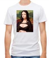 Artificial intelligence AI Mona Lisa White/Black Short Sleeve Men T Shirt Mens Womens Tees Top H501 XL