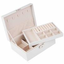 2 Layer Double-layer Jewelry Box with Lock Necklace Earring Box Jewelry Display Case  Bedroom balta