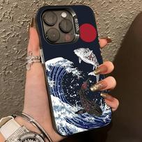 Kanagawa Great Wave-e Phone Case For iPhone 17,16,15,14,13,12,11 Plus,Pro Max,XS,Colorful Silver Phone case Funda Cover iPhone12