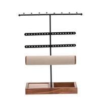 4-layer Earring Jewelry Rack+multifunctional Hair Ring Watch Bracelet Display Rack Ring Jewelry Necklace Rack 31x25x12.5cm juoda