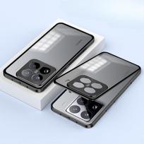 Xiaomi Mi 15 Pro Mi15 5G dėklas Prabangus aliuminio lydinio buferinis rėmas Magnetinis metalinis galinis dangtelis Xiaomi Mi14 Ultra telefono dėklams For Xiaomi Mi 15 Pro juoda