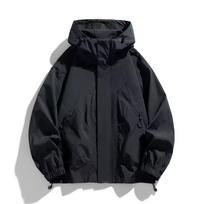 Vyriška striukė su gobtuvu, vėjo striukė, neperšlampama 6XL 7XL 8XL plius dydžio vandeniui atspari juoda bombonešė stovyklavietė laisva, plona minkšta danga 8XL juoda
