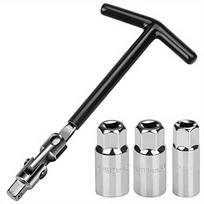 Žvakės raktų rinkinys 4 vnt., žvakių rinkinys, automobilio remonto įrankis, tvirtas chromuotas žvakių nuėmimo įrankis 16mm 18mm ir 21mm 4pcs juoda