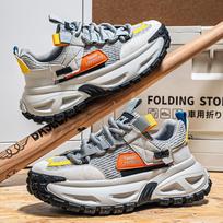 Casual sneaker Ventilate mesh shoes Apring and autumn Sports and leisure Non-Slip Soft and comfortable Wear-resistant Fashion 39 pilka spalva
