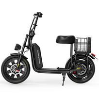iScooter F7 16'' Elektrinis paspirtukas 1000W Motoras Baterija 48V/10.4Ah Maksimalus greitis 45KM/H Sėdynė ir krepšys Mažas apsipirkimo paspirtukas F7——45KM/H juoda