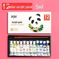 24-Color Durable Waterproof Acrylic Paint Set for Wall Art & Kids' Crafts 12 Colors Acrylic Paint (5ml)