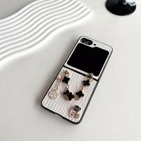 Samsung Zflip5 Flip Metalinis Keturlapis Dobilas Gėlės Rankos Grandinėlė Sulankstomam Ekranui Findn2Flip Kietas Korpusas For  Samsung ZFlip3