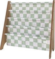 3 sprouts Knygų stovas Gingham, žalias, perdirbtas