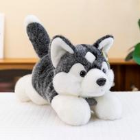 Simulation party model, pointed husky plush toy, cute pet, children's room ornament, dog doll, birthday gift. 30cm【0.25kg】
