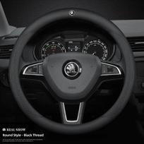 Carbon fiber breathable car steering wheel cover for Skoda Octavia Fabia Kodiaq KAROQ Superb Kamiq VIRS car interior accessories O