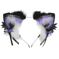 Sexy Animation Handmade Animal Furry Headband Hair Hoop for Masquerade 1 juoda/violetinė