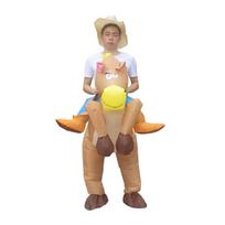 Popular Halloween Carnival Party Costumes Man Riding Pony Inflatable Costume One size fits all chaki