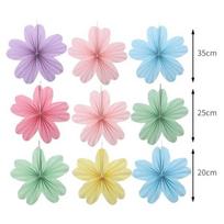 9Pcs/Set DIY Paper Fans Macaron Backdrops Decoration New Wall Hanging Banner  Classroom Background Multicolor