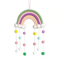 Handmade Wall Hanging Decor PomPom Photo Prop DIY Rainbow Clouds Tapestry  Home 3